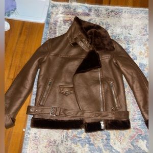 BRAND NEW Topshop faux fur jacket